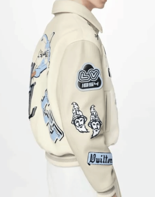 Cream Louis Vuitton Bunny Varsity Jacket - Image 3