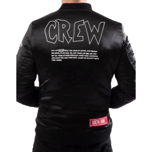 Crew Patches Black Bomber Jacket - Image 2