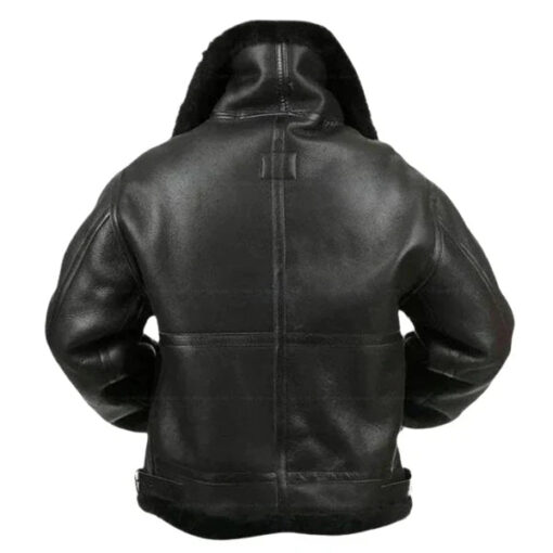 Men's Airforce Flight Faux Shearling Leather Jacket - Image 2