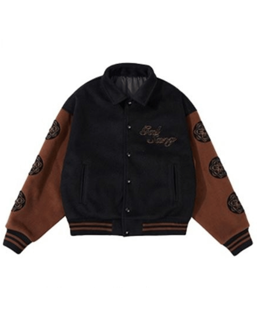 Black and Brown Wool Galsang Varsity Jacket - Image 4