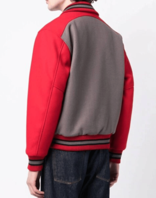 ICECREAM College Varsity Jacket Red and Gray - Image 2