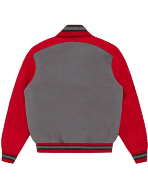 ICECREAM College Varsity Jacket Red and Gray - Image 5