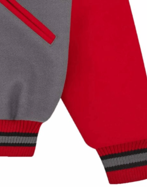 ICECREAM College Varsity Jacket Red and Gray - Image 6
