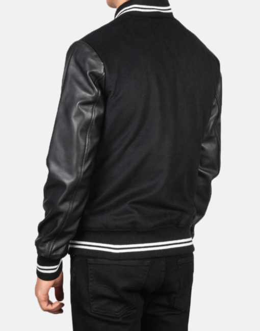 Harrison Black Hybrid Varsity Jacket - Image 2