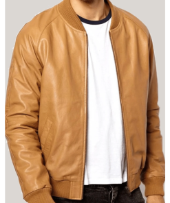 Casual Tan Brown Bomber Jacket