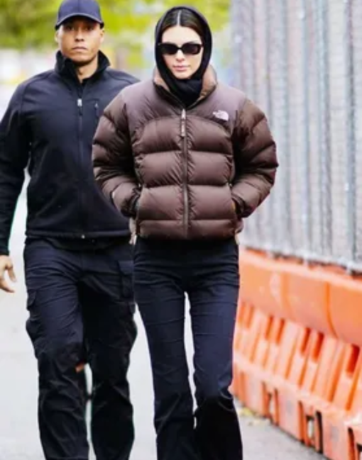 Kendall Jenner North Face Brown Jacket - Image 5