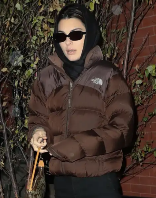 Kendall Jenner North Face Brown Jacket - Image 4