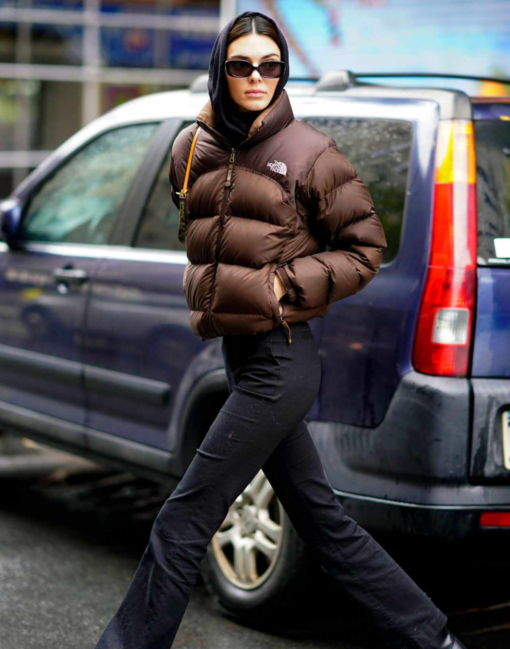 Kendall Jenner North Face Brown Jacket - Image 3
