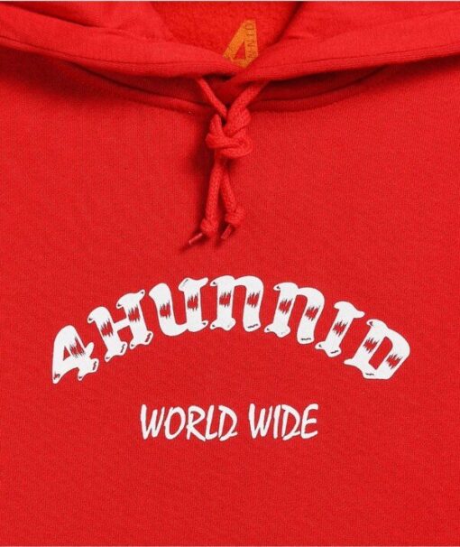 4Hunnid Worldwide Red Hoodie - Image 2