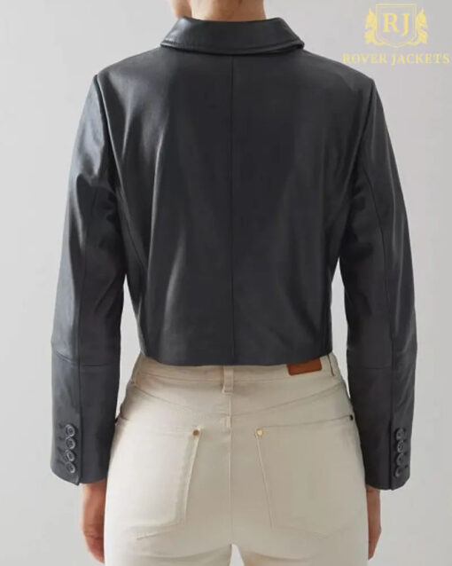 Jenna Ortega Addams Leather Jacket - Image 3