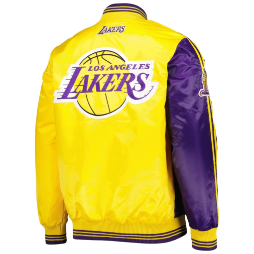 NBA Men's Los Angeles Lakers Starter PurpleGold Fast Break Satin Full-Snap Jacket by TJS - Image 2