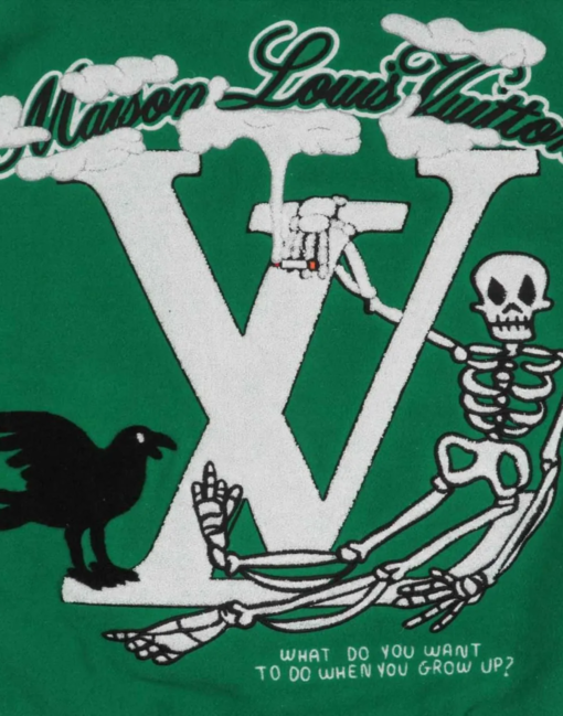 Louis Vuitton Varsity Green Leather Jacket - Image 6