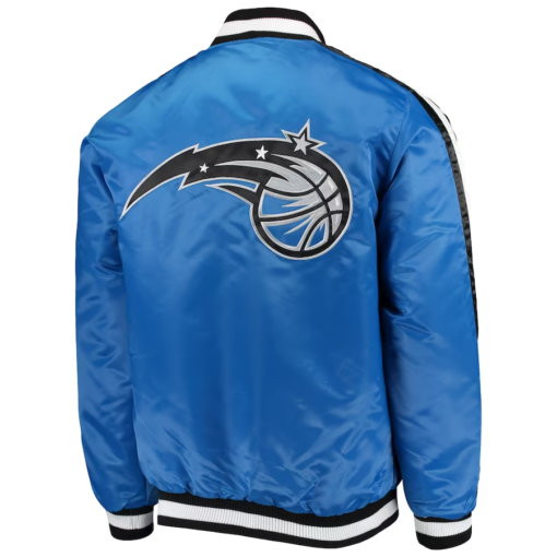 NBA Men's Orlando Magic Starter Blue The Offensive Varsity Satin Full-Snap Jacket by TJS - Image 2