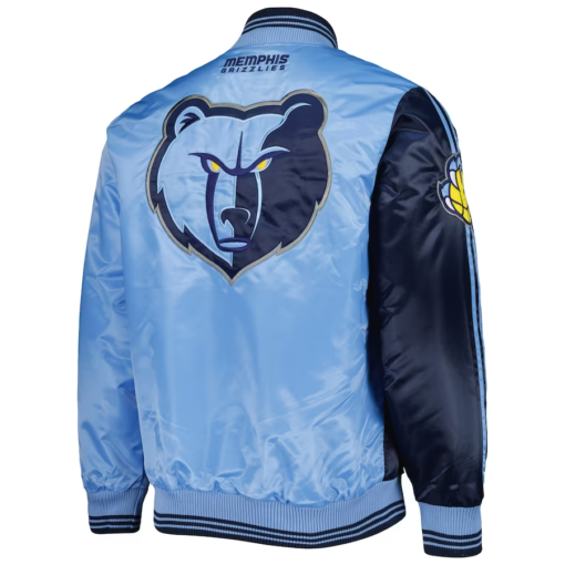 NBA Men's Starter NavyLight Blue Memphis Grizzlies Fast Break Satin Full-Snap Jacket by TJS - Image 2