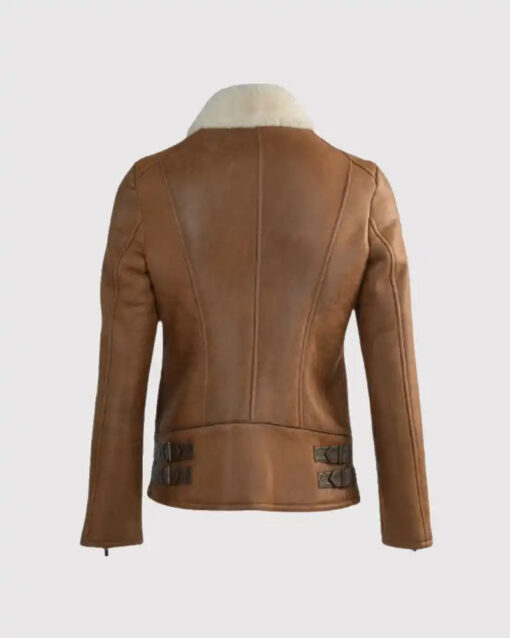 Men's B3 Aviator Brown Sheepskin Leather Jacket - Image 2