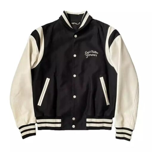 Black and White Louis Vuitton Forever Varsity Jacket