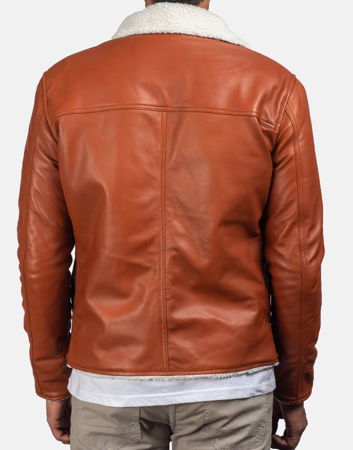 Men's Tan Dan Frost Shearling Jacket - Image 2