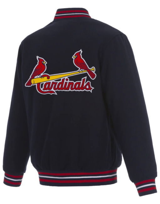 Navy Blue St Louis Cardinals Letterman Jacket - Image 2