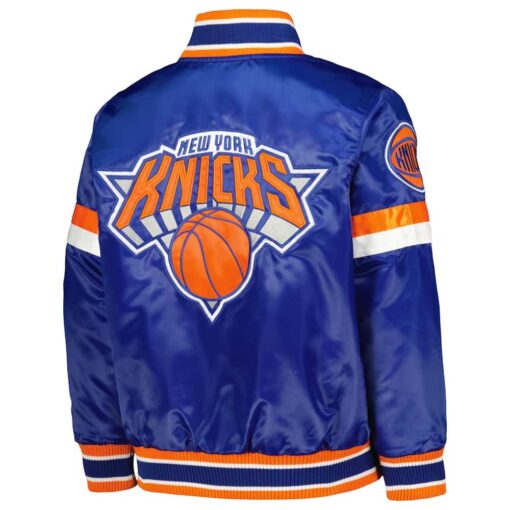 NBA Youth New York Knicks Starter Blue Home Game Varsity Satin Full-Snap Jacket by TJS - Image 2
