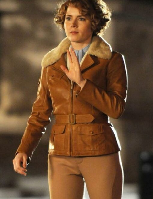 Amy Adams Aviator Leather Jacket - Image 2