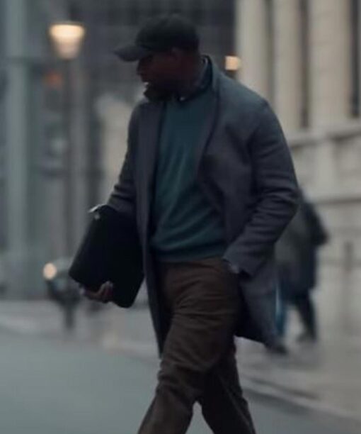 Arsene Lupin Omar Sy Grey Coat - Image 2