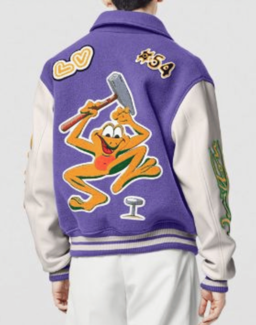 Louis Vuitton Purple and White Varsity Jacket - Image 2