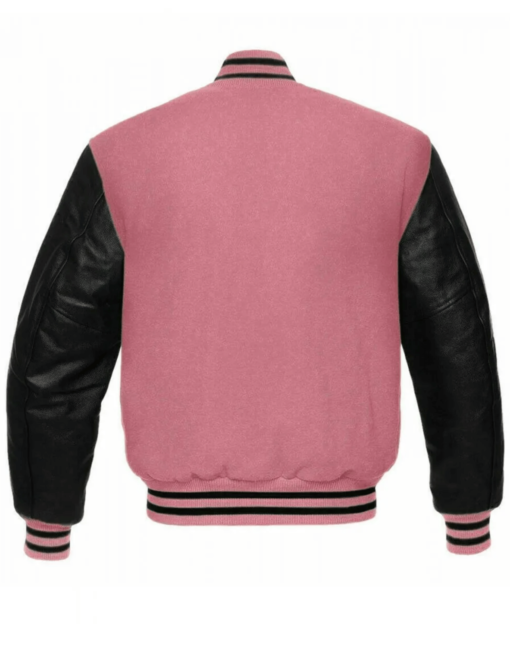 Pink and Black Baseball Varsity Jacket - Image 2