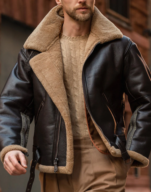 RAF Fighter Weight Sheepskin Bomber Jacket - Image 2