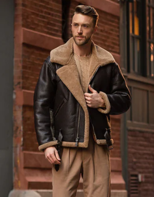 RAF Fighter Weight Sheepskin Bomber Jacket - Image 3
