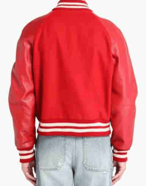 Red And Black Lil Baby Leather Varsity Jacket - Image 3