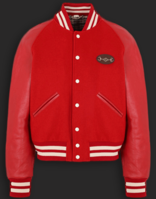Red And Black Lil Baby Leather Varsity Jacket - Image 2
