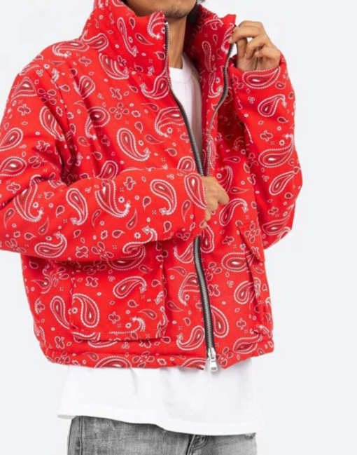 Red Bandana Puffer Jacket - Image 4