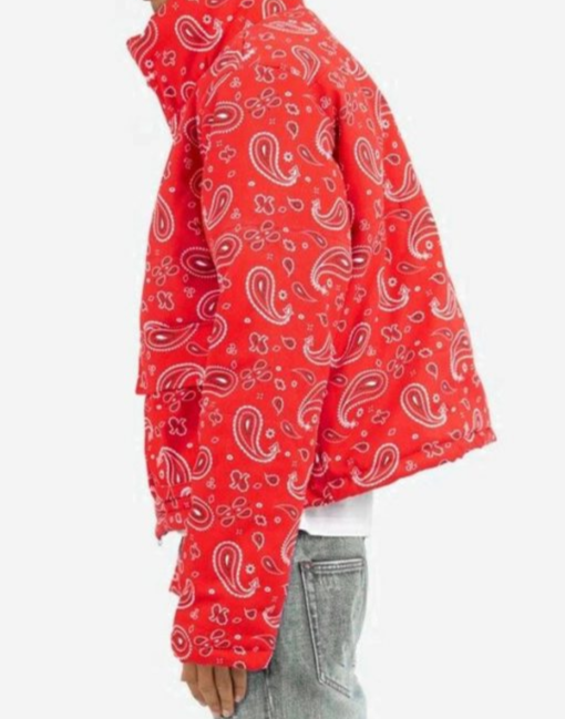 Red Bandana Puffer Jacket - Image 3