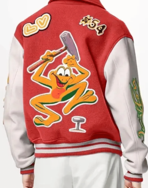 Red and White Louis Vuitton Varsity Jacket - Image 2