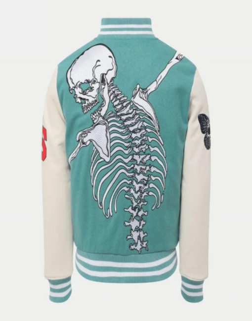 Rod Godspeed Skull Teal Varsity Jacket - Image 2