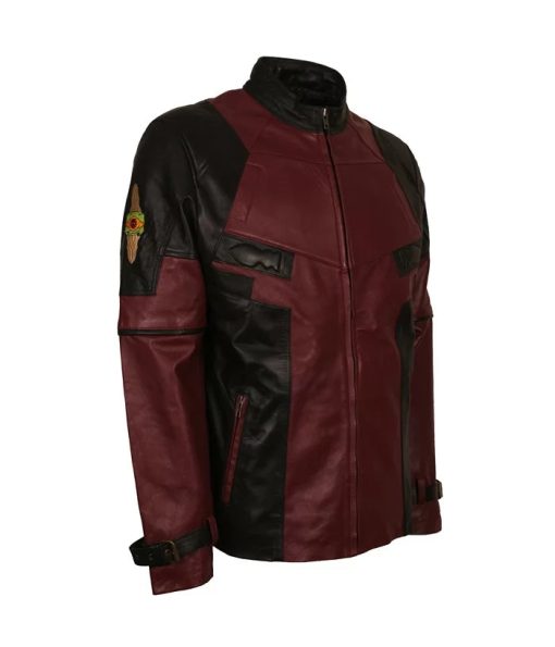 Deadpool Maroon & Black Faux Leather Jacket - Image 2