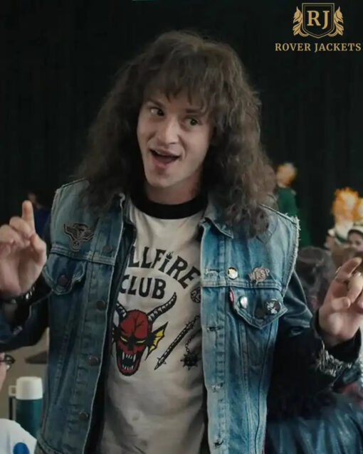 STRANGER THINGS S04 EDDIE MUNSON DENIM JACKET - Image 3