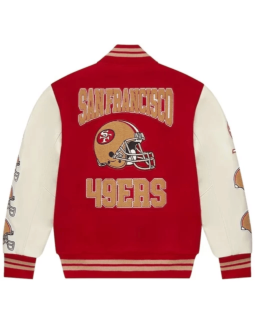 Red OVO NFL Varsity Jacket - Image 2