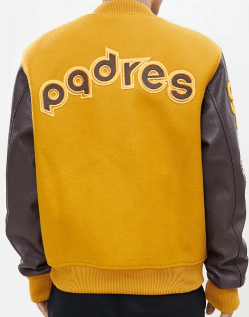 San Diego Padres Orange And Yellow Varsity Jacket - Image 3
