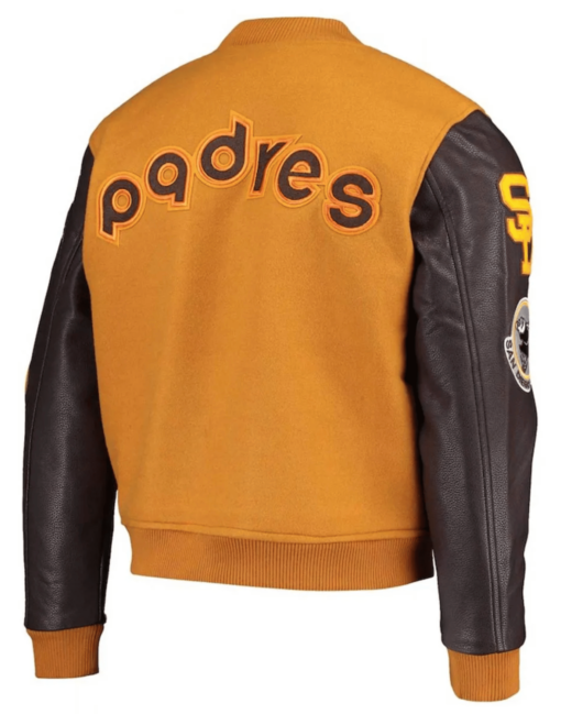 San Diego Padres Orange And Yellow Varsity Jacket - Image 4