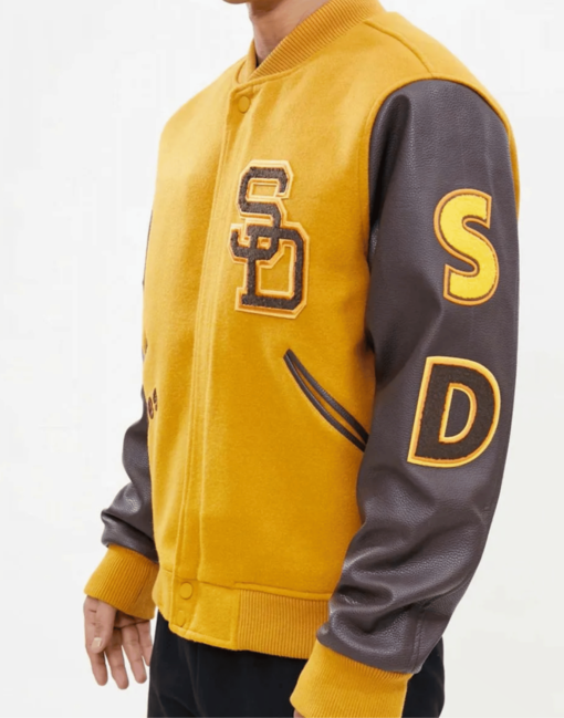 San Diego Padres Orange And Yellow Varsity Jacket - Image 6