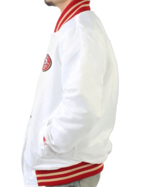 San Francisco White 49er Super Bowl Jacket - Image 3