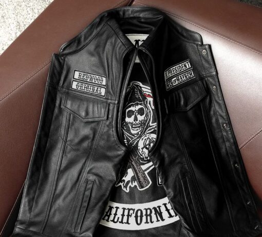 Sons Of Anarchy Motorcycle Leather Vest - Image 2