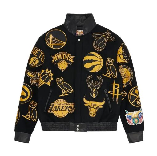 OVO NBA Black Varsity Jacket - Image 2