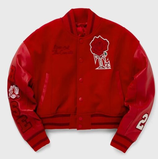 Teyana Taylor Rose Red Varsity Jacket - Image 2