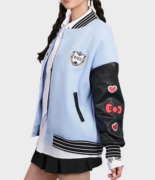 XO Kitty Hello Kitty Varsity Bomber Jacket - Image 4