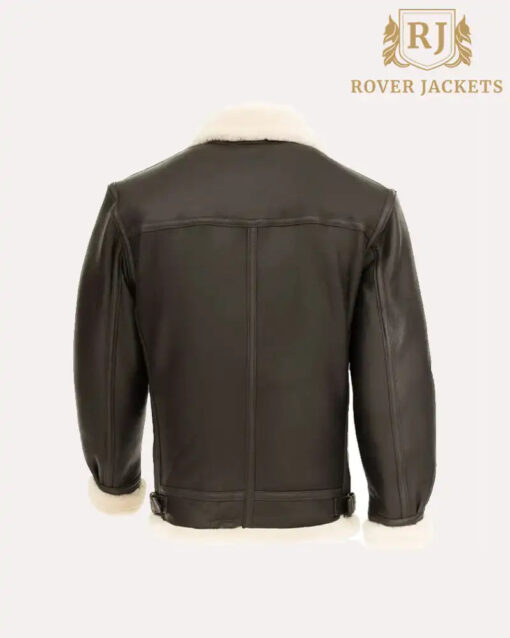 Genuine Leather B3 Shearling Flight Jacket For Men - Image 2