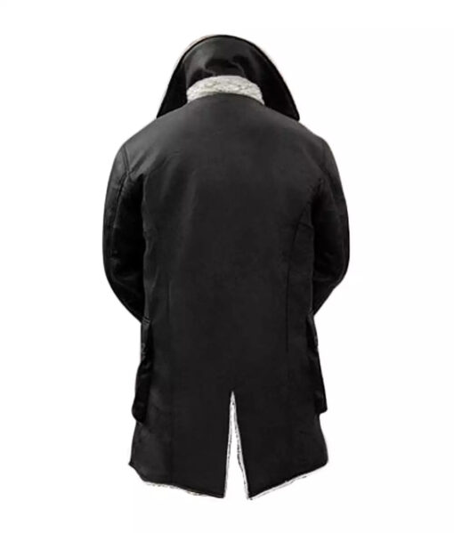 Men's Bane Black Genuine Leather Winter Coat - Swedish Bomber Jacket - Image 2