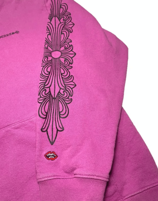 Spider Web Purple Chrome Hearts Hoodie - Image 3