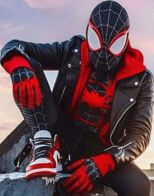 Spider‑Man Miles Morales Biker Hoodie Jacket - Image 6
